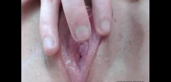  Hairy wet pussy closeup